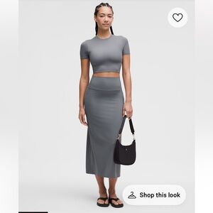 NWT Lululemon Nulu Slim-Fit HR Maxi Skirt in Solar Grey